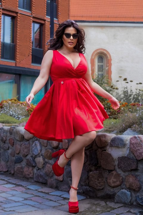 Sukienka Model 2215-02/1 Plus Size Red - Bicotone