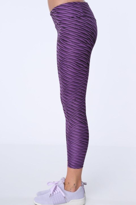 Legginsy sportowe we wzory fioletowe MR15285