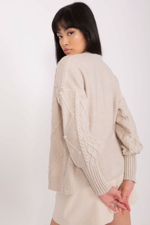 Sweter Damski Model BA-SW-8005.00P Light Beige - Badu