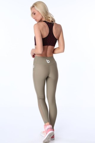 Legginsy z transparentnym lampasem khaki MR13861