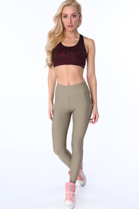 Legginsy z transparentnym lampasem khaki MR13861