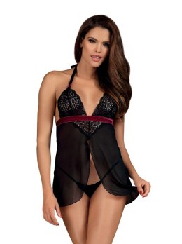 Komplet Model Rossita Babydoll Black - Obsessive