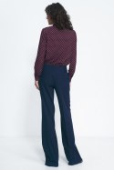 Granatowe spodnie typu wide leg SD81 Navy - Nife