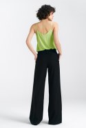 Spodnie lniane wide leg SD85 Black - Nife