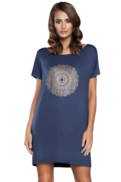 Koszulka nocna Koszula Nocna Model Mandala kr.r. Navy - Italian Fashion