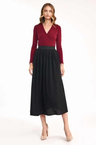 Spódnica Plisowana spódnica maxi SP62 Black - Nife