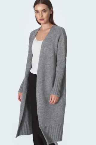 Sweter Długi kardigan w kolorze szarym SW06 Grey - Nife