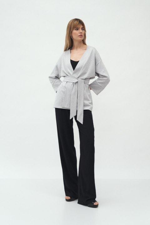 Sweter Szare kimono we wzór Z40 Grey - Nife