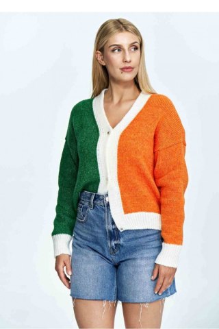 Sweter Damski Model M895 Orange/Green - Figl