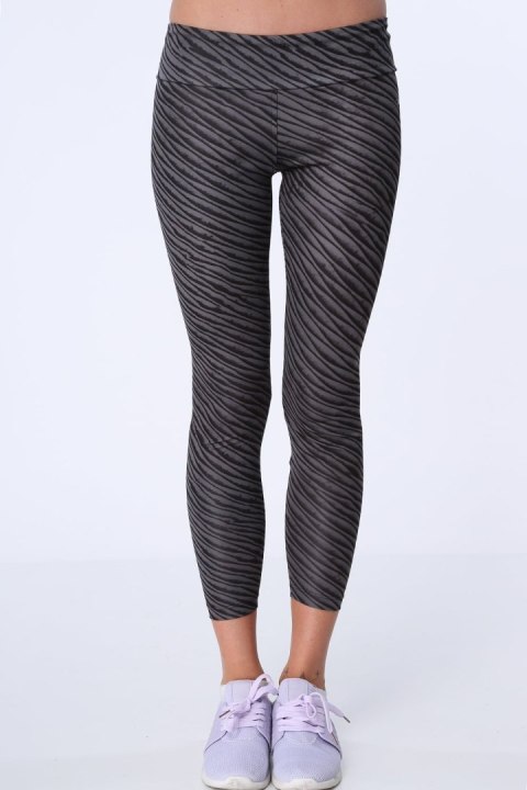 Legginsy sportowe we wzory ciemnoszare MR15285