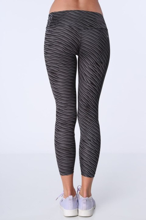 Legginsy sportowe we wzory ciemnoszare MR15285