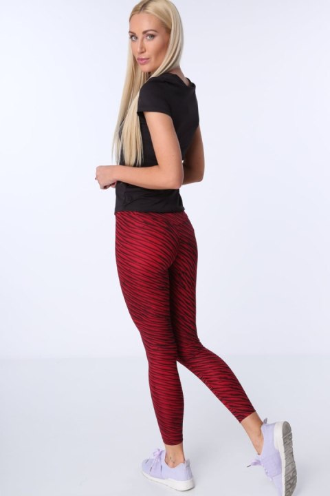 Legginsy sportowe we wzory czerwone MR15285