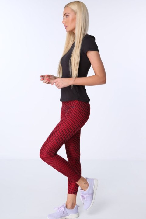 Legginsy sportowe we wzory czerwone MR15285