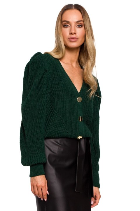 Sweter Kardigan Model MOE629 Green - Moe