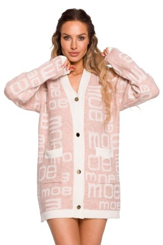 Sweter Kardigan Model MOE683 Powder Pink - Moe