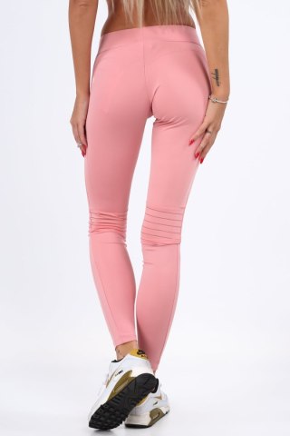 Pudrowe legginsy sportowe dopasowane MR11025