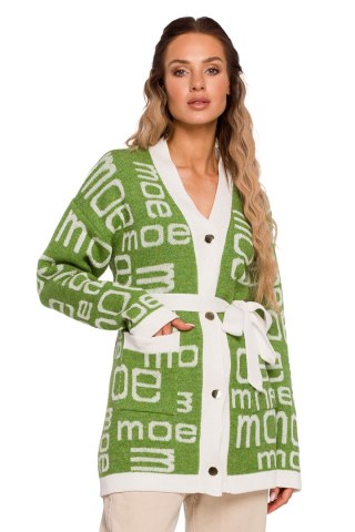 Sweter Kardigan Model MOE683 Green - Moe