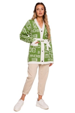 Sweter Kardigan Model MOE683 Green - Moe