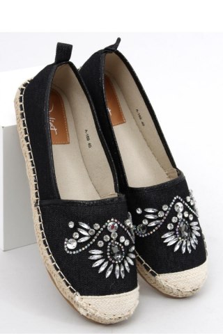 Espadryle z kamieniami BIRBAL BLACK - Inello