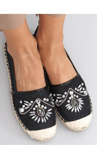 Espadryle z kamieniami BIRBAL BLACK - Inello