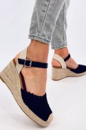 Sandałki na koturnie espadryle MORELLI BLACK - Inello