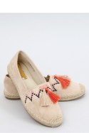 ESPADRYLE BOHO Z FRĘDZLEM BEŻOWE LX-3R11 BEIGE - Inello