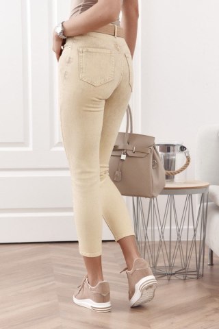 Spodnie jeansowe mom fit żółte RR2032