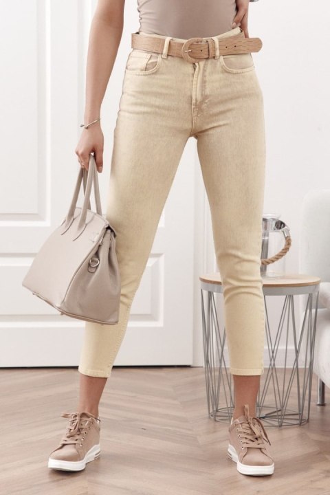 Spodnie jeansowe mom fit żółte RR2032