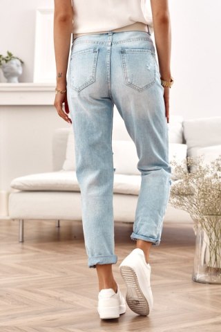 Spodnie jeansowe z dziurami mom fit 5120