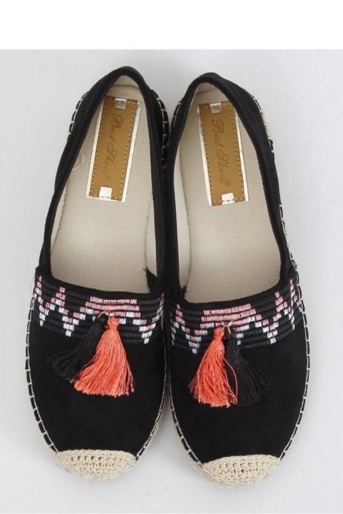 ESPADRYLE BOHO Z FRĘDZLEM CZARNE LX-3R11 BLACK - Inello